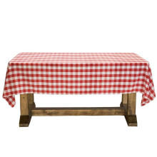 Mantel a cuadros premium de 60 &quot;x 102&quot; - cubierta de mesa de picnic de tela de poliéster rectangular - tela de guinillo rojo y blanco